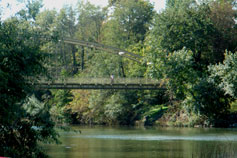 Горячий Ключ. Подвесной мост через реку Псекупс «Счастливый»